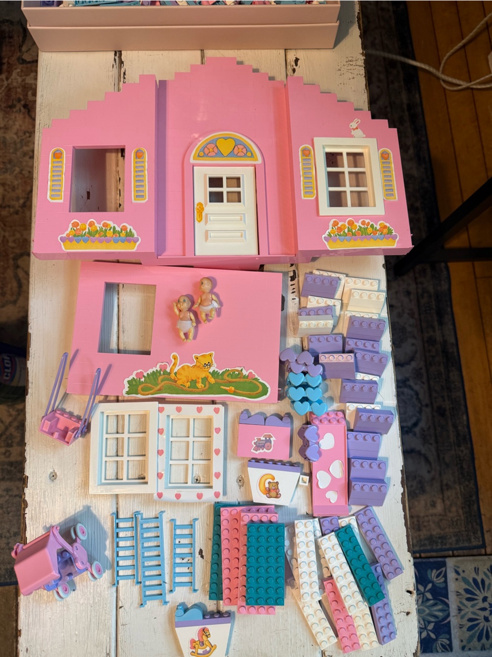 Dream Builders Tyco "Girl Building Blocks" from 1990 Pink Used/Vintage